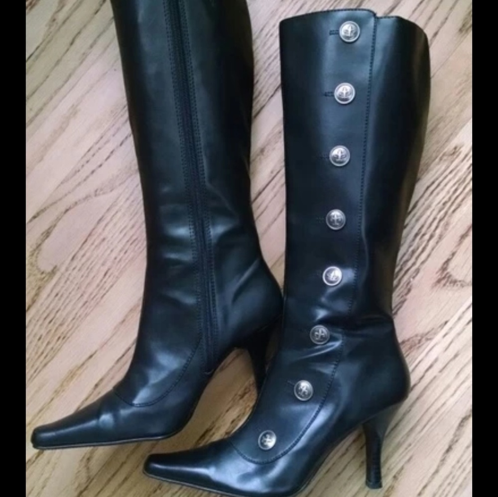 Never worn knee high boots w/ buttons